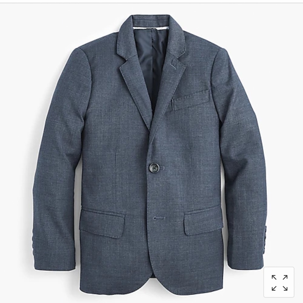 J Crew Boys Ludlow Suit Jacket in Stretch Worsted Wool, NWT